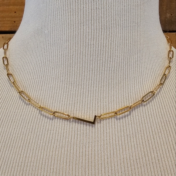 Plunder Goldtone Inital "L" Link Necklace - Picture 1 of 3